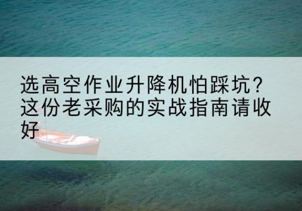 宁南高空作业升降机厂家推荐-选高空作业升降机怕踩坑？这份老采购的实战指南请收好