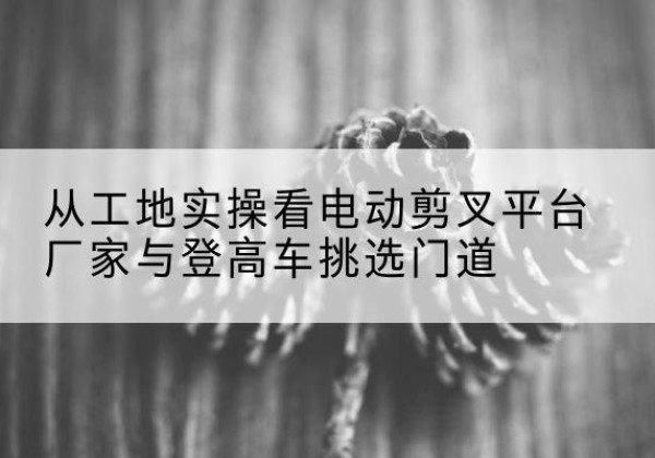 宁南电动剪叉升降平台厂家-从工地实操看电动剪叉平台厂家与登高车挑选门道